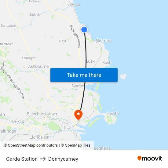 Garda Station to Donnycarney map