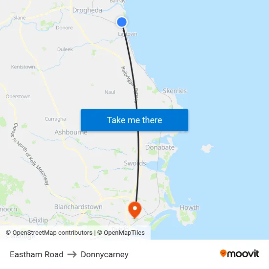 Eastham Road to Donnycarney map