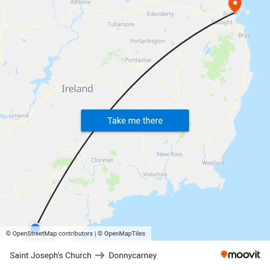 Saint Joseph's Church to Donnycarney map