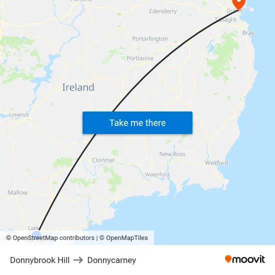 Donnybrook Hill to Donnycarney map