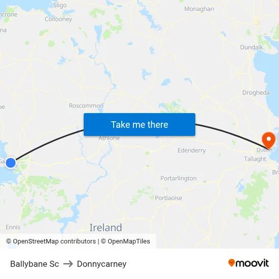 Ballybane Sc to Donnycarney map