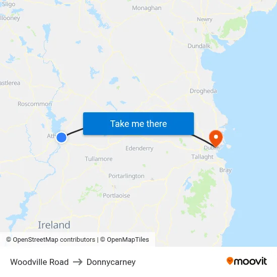 Woodville Road to Donnycarney map