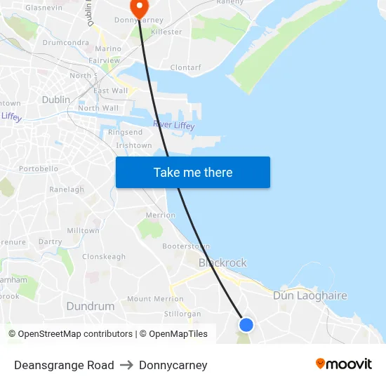 Deansgrange Road to Donnycarney map