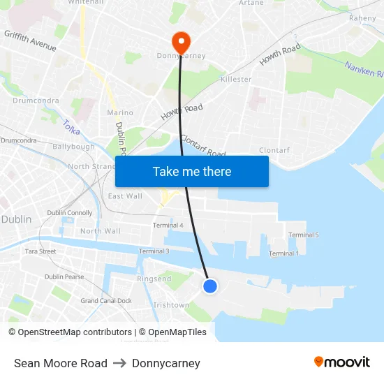 Sean Moore Road to Donnycarney map