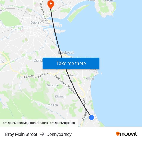 Bray Main Street to Donnycarney map