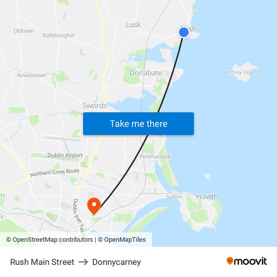 Rush Main Street to Donnycarney map