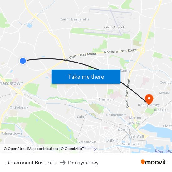 Rosemount Bus. Park to Donnycarney map