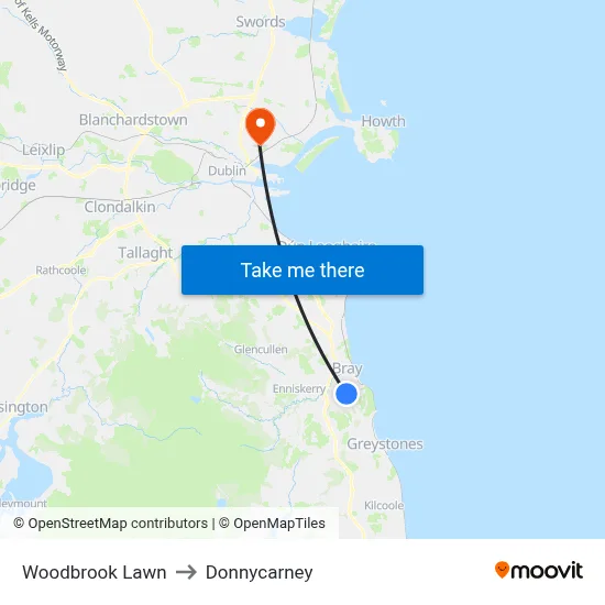 Woodbrook Lawn to Donnycarney map