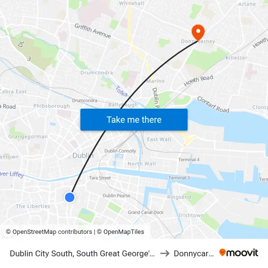 Dublin City South, South Great George's Street to Donnycarney map
