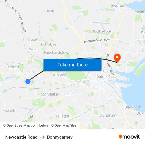 Newcastle Road to Donnycarney map