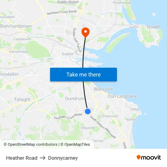 Heather Road to Donnycarney map