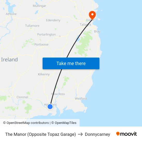 The Manor (Opposite Topaz Garage) to Donnycarney map