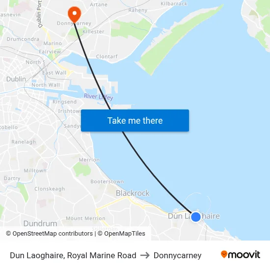 Dun Laoghaire, Royal Marine Road to Donnycarney map