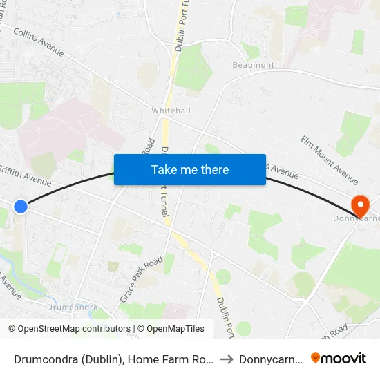 Drumcondra (Dublin), Home Farm Road to Donnycarney map