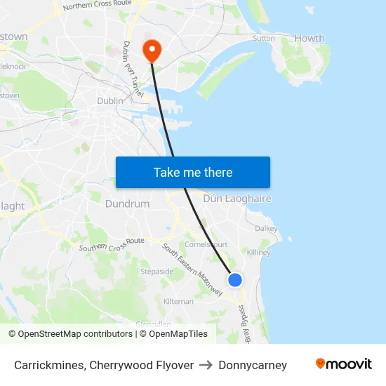 Carrickmines, Cherrywood Flyover to Donnycarney map