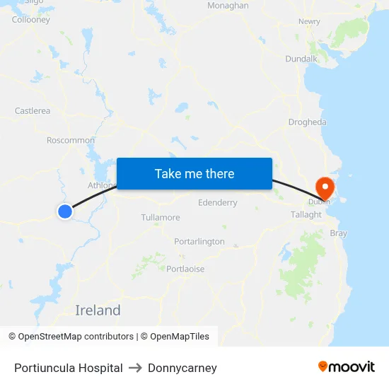 Portiuncula Hospital to Donnycarney map