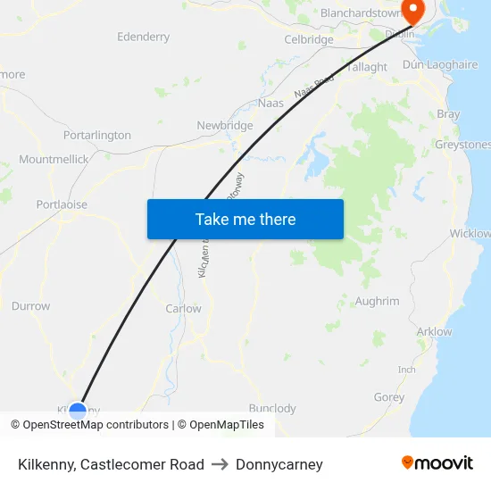 Kilkenny, Castlecomer Road to Donnycarney map