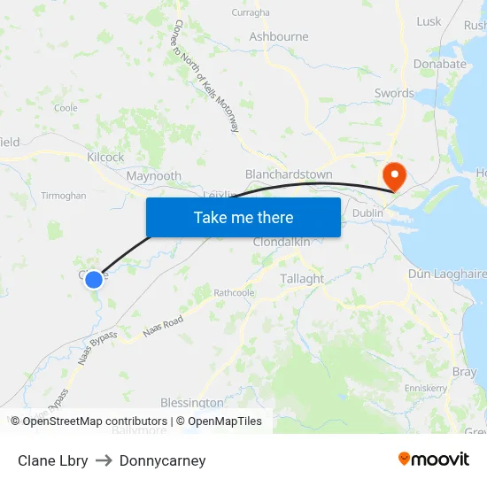 Clane Lbry to Donnycarney map