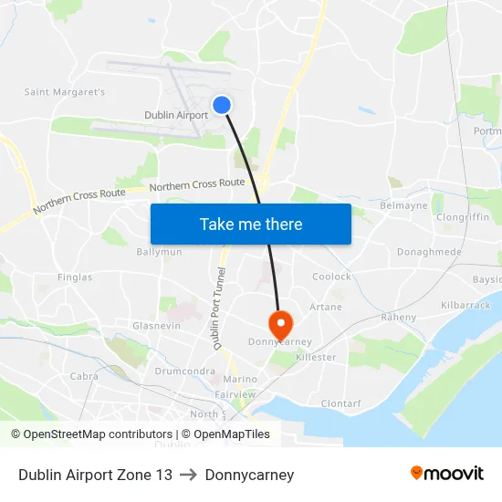 Dublin Airport Zone 13 to Donnycarney map