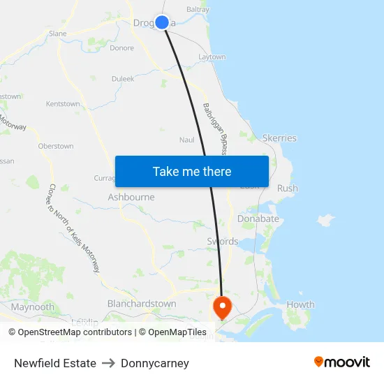 Newfield Estate to Donnycarney map