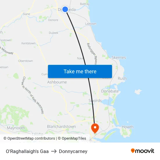 O'Raghallaigh's Gaa to Donnycarney map