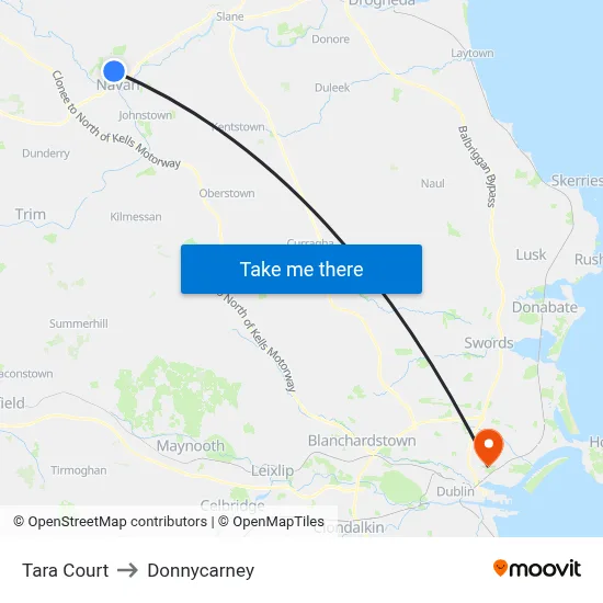 Tara Court to Donnycarney map