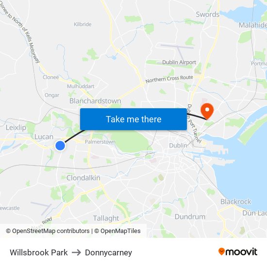 Willsbrook Park to Donnycarney map