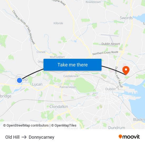 Old Hill to Donnycarney map