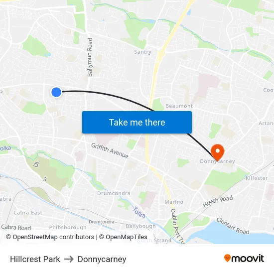 Hillcrest Park to Donnycarney map