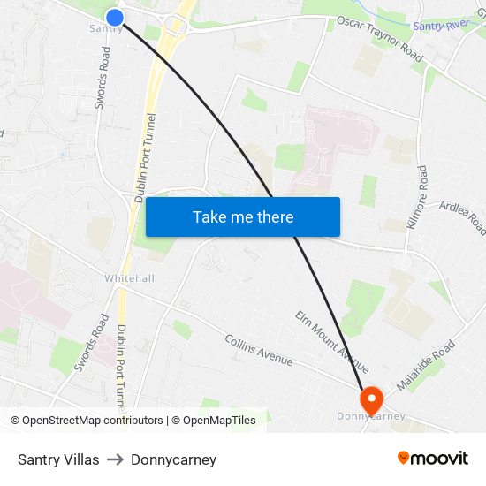 Santry Villas to Donnycarney map