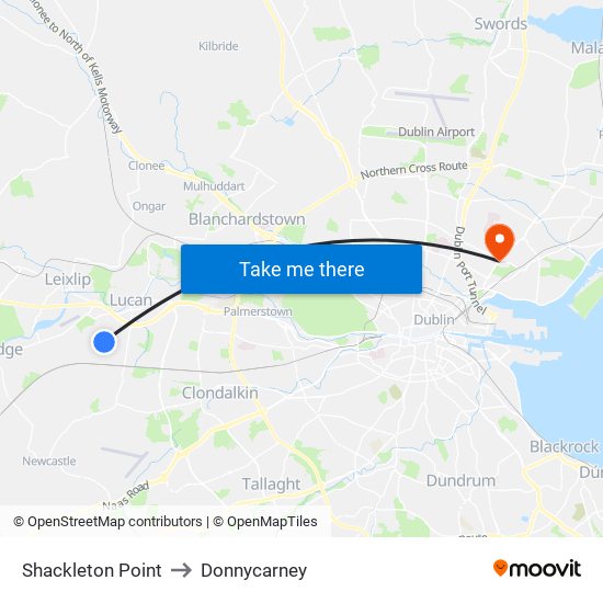 Shackleton Point to Donnycarney map