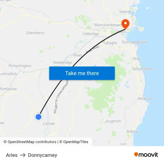 Arles to Donnycarney map