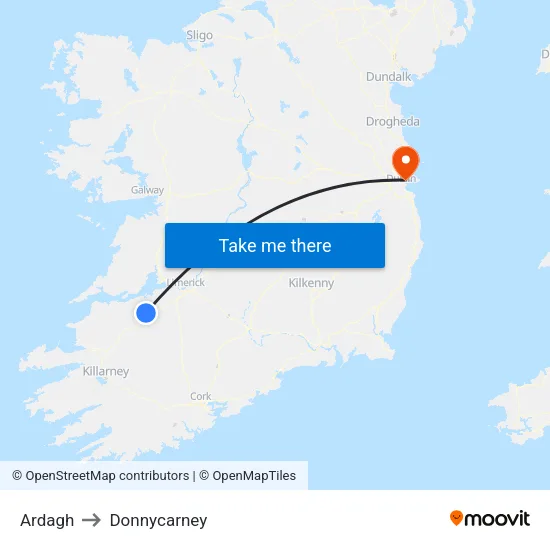 Ardagh to Donnycarney map