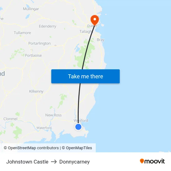 Johnstown Castle to Donnycarney map