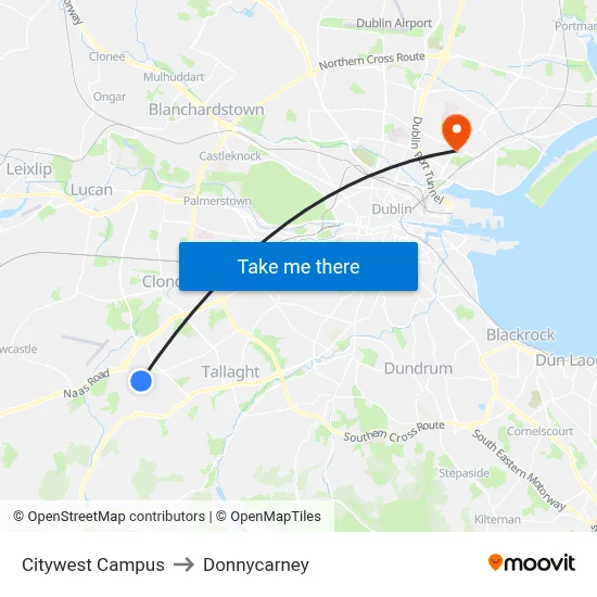 Citywest Campus to Donnycarney map