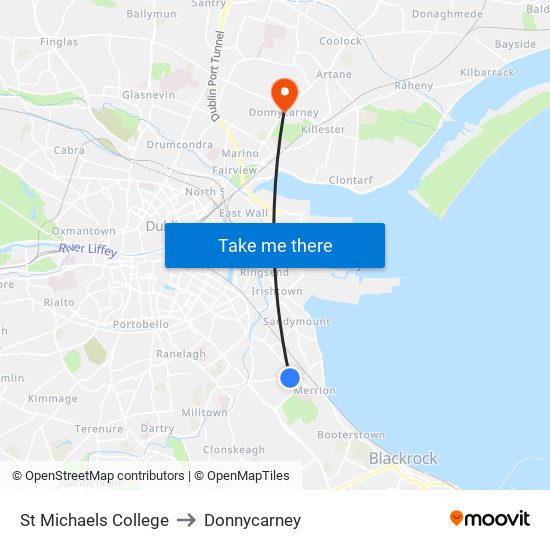 St Michaels College to Donnycarney map