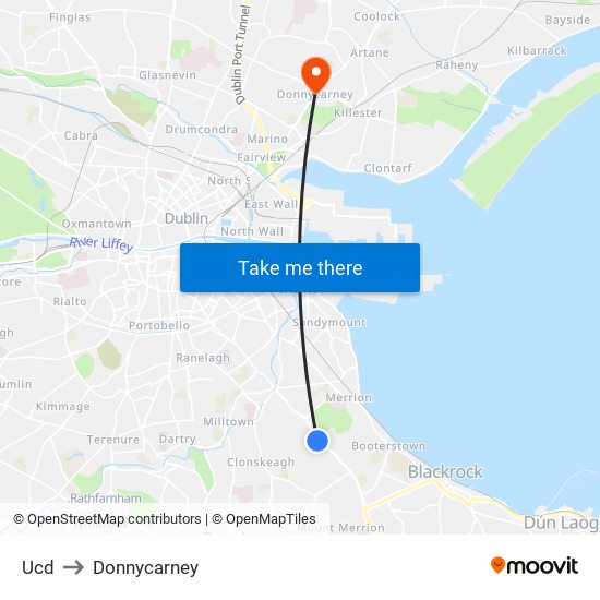 Ucd to Donnycarney map