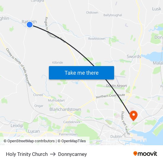 Holy Trinity Church to Donnycarney map