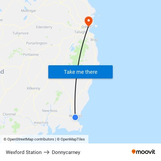 Wexford Station to Donnycarney map