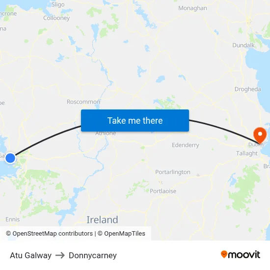 Atu Galway to Donnycarney map