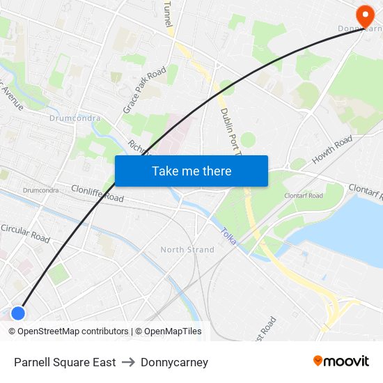 Parnell Square East to Donnycarney map