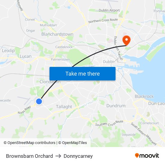 Brownsbarn Orchard to Donnycarney map