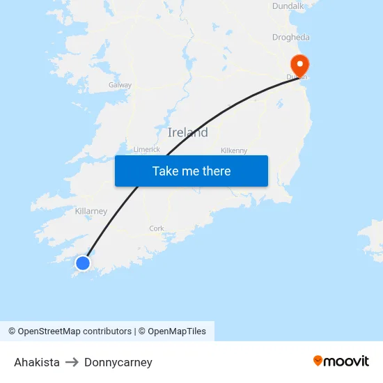 Ahakista to Donnycarney map