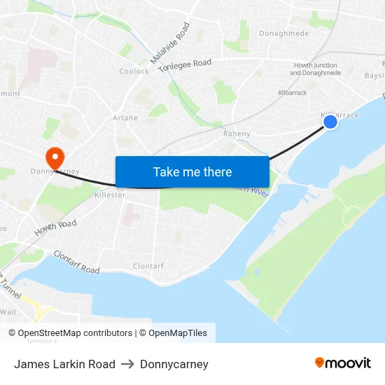 James Larkin Road to Donnycarney map