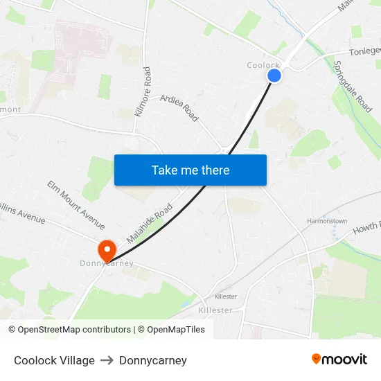 Coolock Village to Donnycarney map