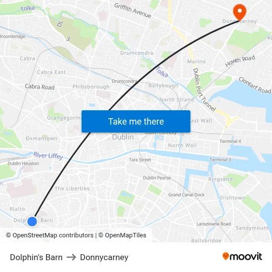 Dolphin's Barn to Donnycarney map