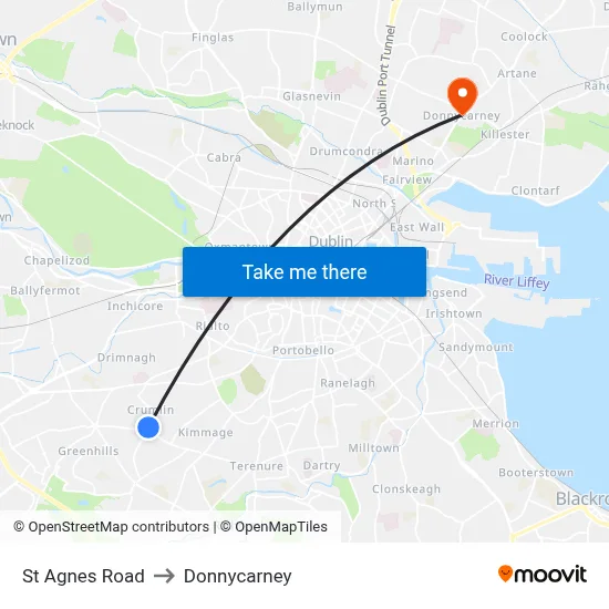 St Agnes Road to Donnycarney map