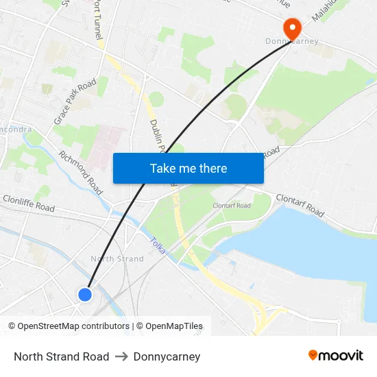 North Strand Road to Donnycarney map