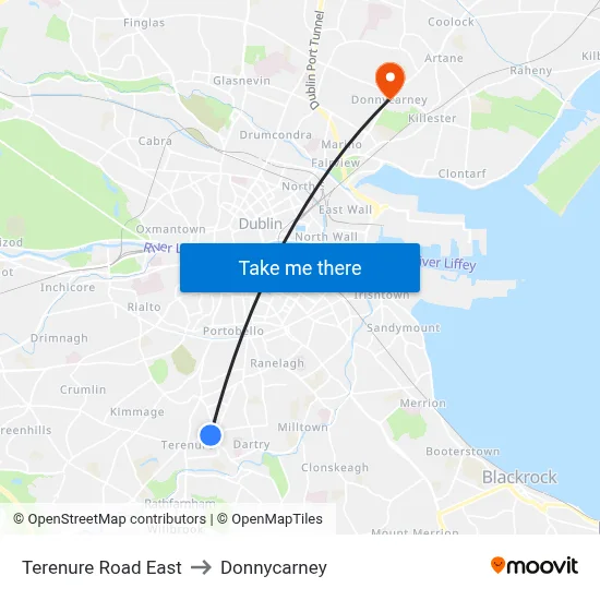 Terenure Road East to Donnycarney map