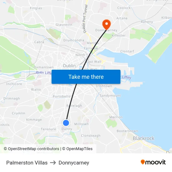 Palmerston Villas to Donnycarney map
